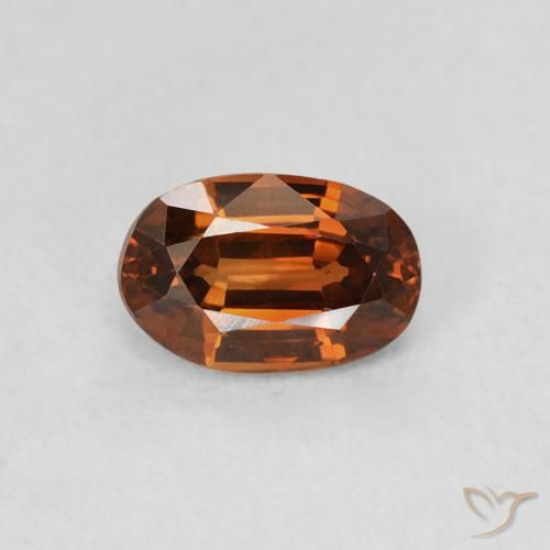 0.78ct طبيعي برتقالى كهرمانى زركون, بيضوي, قليلا جدا