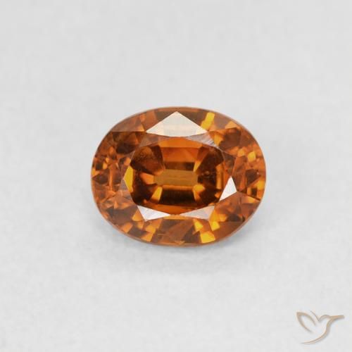 0.61ct طبيعي برتقالى غامق زركون, بيضوي, قليلا جدا