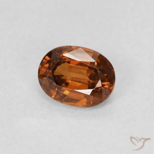 زركون Medium Dark-Orange طبيعي، بيضوي، 0.60 قيراط، قليلا جدا
