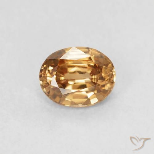 0.60ct طبيعي بني ذهبي زركون, بيضوي, VVS