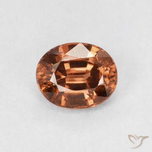1.05ct طبيعي Medium Dark-Orange زركون, بيضوي, VVS