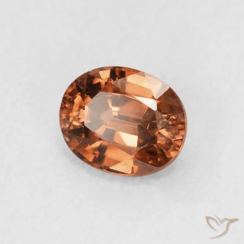 زركون Medium Dark-Orange طبيعي، بيضوي، 1.05 قيراط، VVS