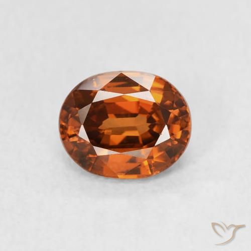 1.01ct طبيعي برتقالى محمر زركون, بيضوي, VVS