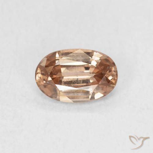 0.72ct طبيعي وردى برتقالى فاتح زركون, بيضوي, VVS