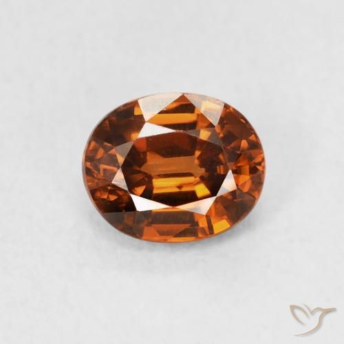 1.03ct طبيعي برتقالى غامق زركون, بيضوي, VVS