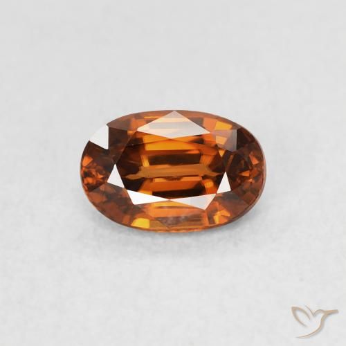 0.78ct طبيعي برتقالى كهرمانى زركون, بيضوي, VVS