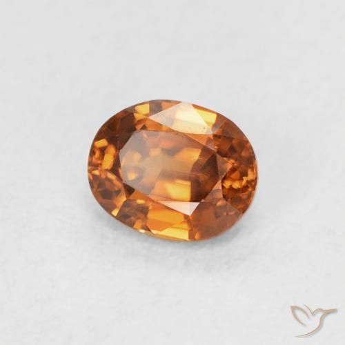 زركون Medium Dark-Orange طبيعي، بيضوي، 0.67 قيراط، VVS