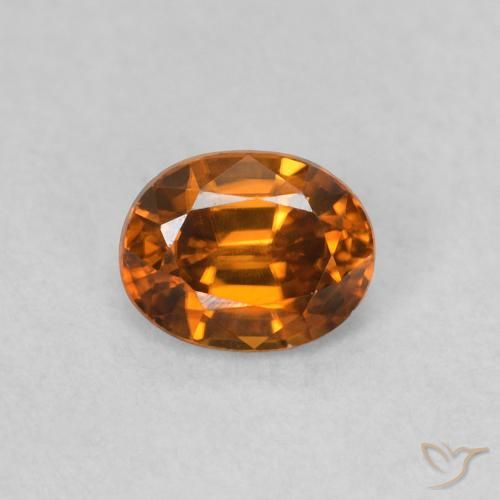 0.62ct طبيعي Medium Dark-Orange زركون, بيضوي, VVS