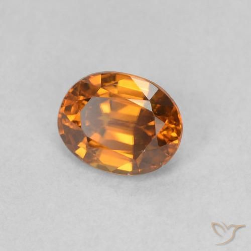 زركون Medium Dark-Orange طبيعي، بيضوي، 0.62 قيراط، VVS