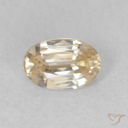 0.74ct طبيعي أصفر فاتح زركون, بيضوي, VVS
