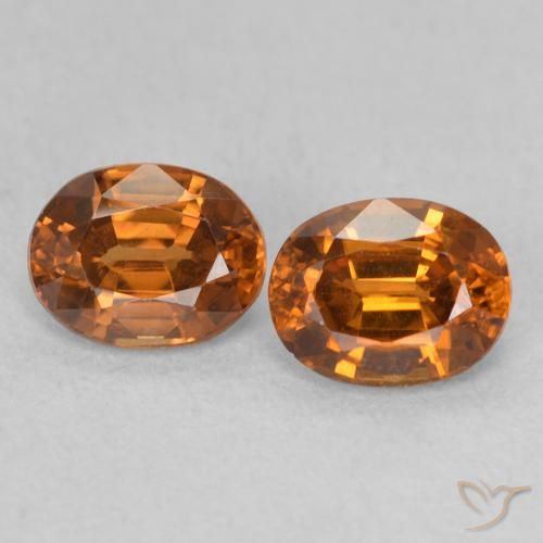 1.27ctw طبيعي Medium Dark-Orange زركون, بيضوي, VVS-VS