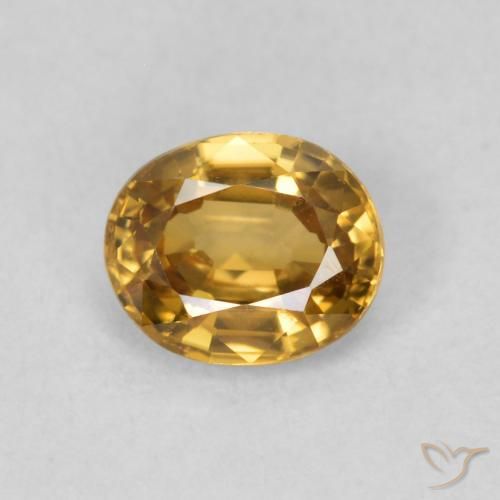 0.96ct طبيعي بني ذهبي زركون, بيضوي, VVS