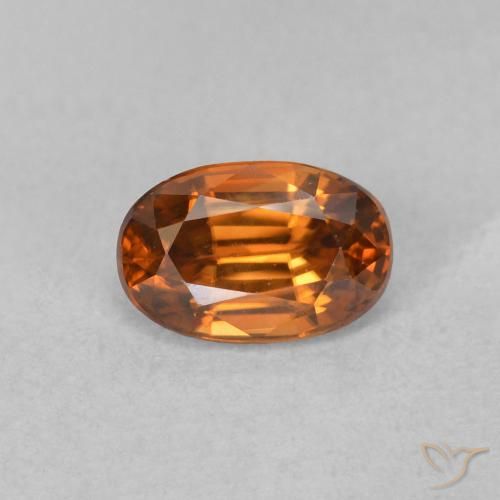 0.81ct طبيعي Medium Dark-Orange زركون, بيضوي, VVS