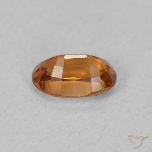 زركون Medium Dark-Orange طبيعي، بيضوي، 0.81 قيراط، VVS