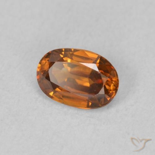 زركون Medium Dark-Orange طبيعي، بيضوي، 0.73 قيراط، VVS