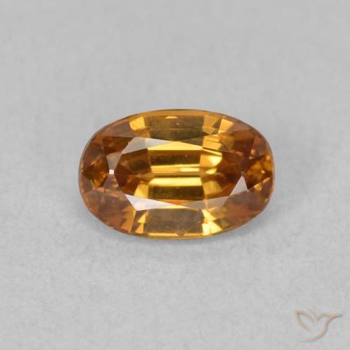 0.84ct طبيعي بنى برتقالى زركون, بيضوي, VVS