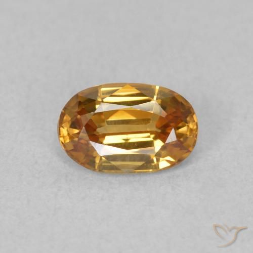 0.70ct طبيعي برتقالى غامق زركون, بيضوي, VVS