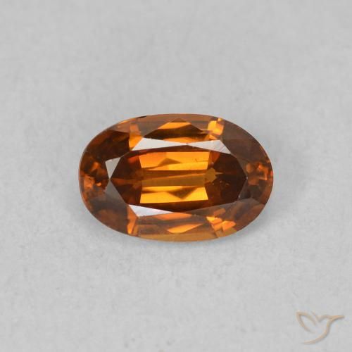 0.68ct طبيعي برتقالى متوسط زركون, بيضوي, VVS