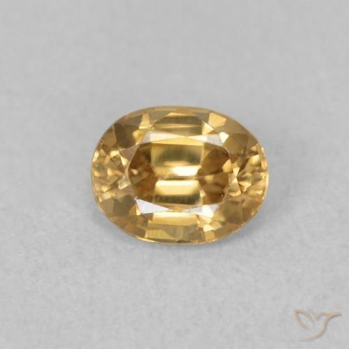 0.62ct طبيعي ذهبي زركون, بيضوي, VVS
