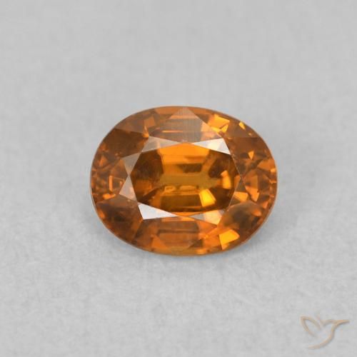 0.65ct طبيعي برتقالى متوسط زركون, بيضوي, VVS