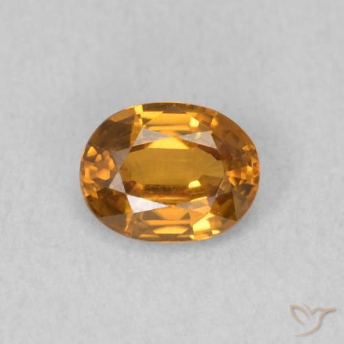 0.62ct طبيعي برتقالى متوسط زركون, بيضوي, VVS