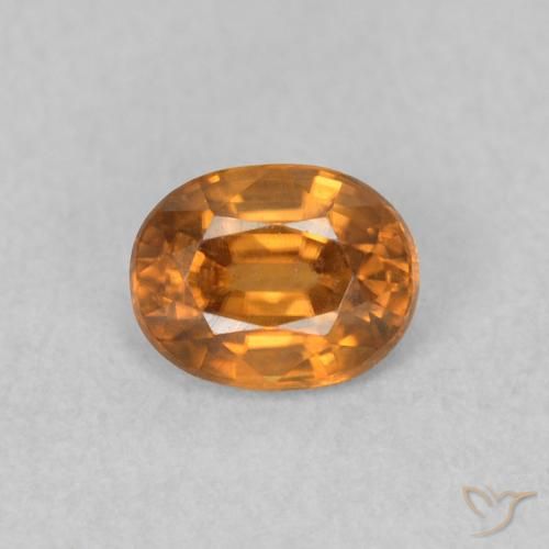 0.64ct طبيعي بنى برتقالى زركون, بيضوي, VVS