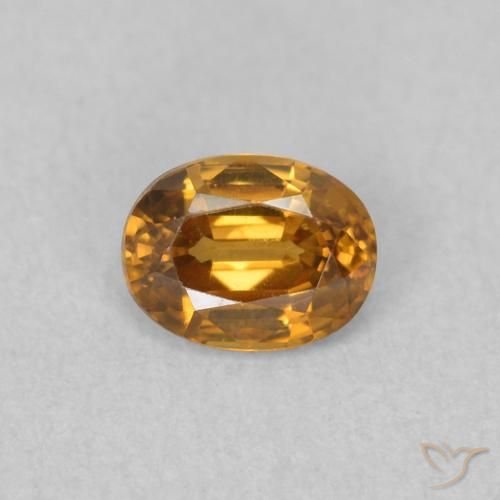 0.61ct طبيعي بني ذهبي زركون, بيضوي, VVS