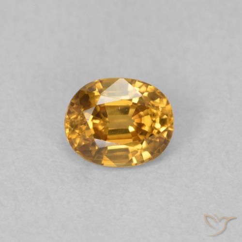 0.66ct طبيعي بني ذهبي زركون, بيضوي, VVS