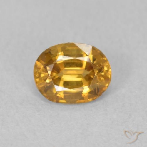 0.91ct طبيعي ذهبى-برتقالى زركون, بيضوي, VVS
