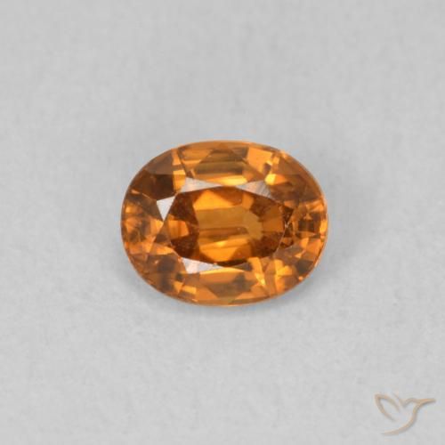 0.65ct طبيعي برتقالى متوسط زركون, بيضوي, VVS