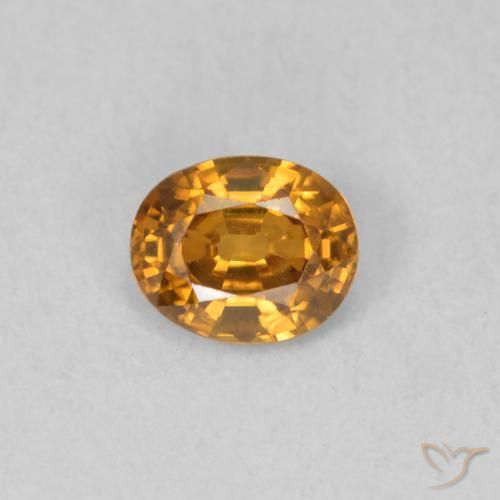0.59ct طبيعي برتقالى متوسط زركون, بيضوي, VVS