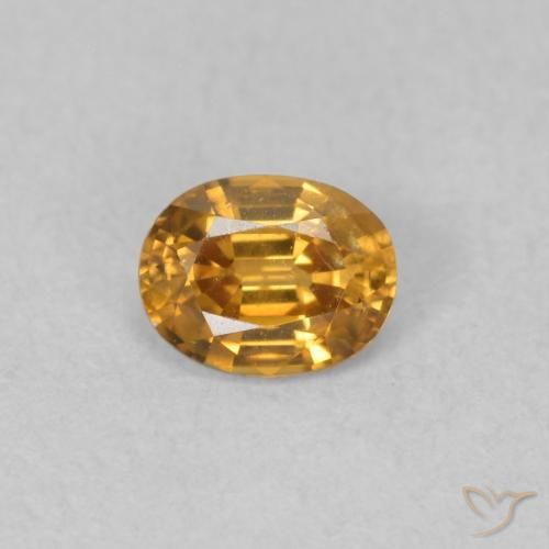 0.61ct طبيعي برتقالى متوسط زركون, بيضوي, VVS