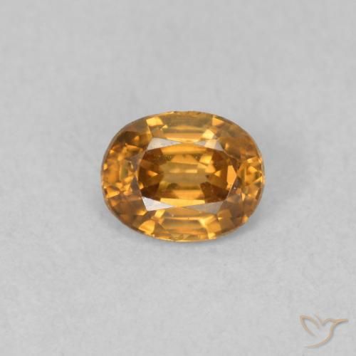 0.66ct طبيعي برتقالى غامق زركون, بيضوي, VVS