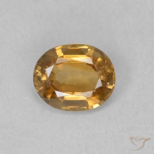 0.87ct طبيعي ذهبى متوسط زركون, بيضوي, VVS