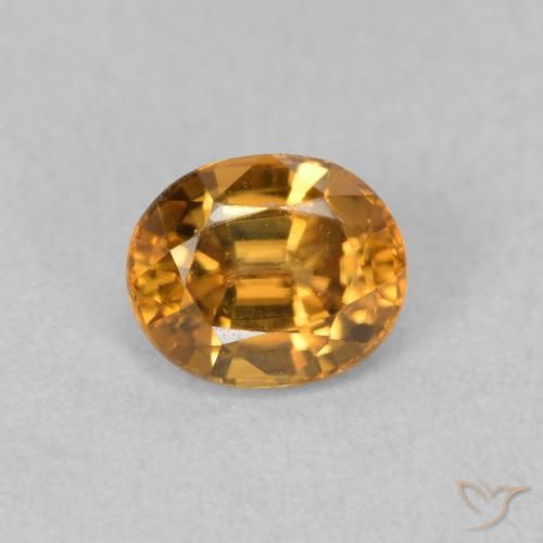 0.99ct طبيعي بني ذهبي زركون, بيضوي, VVS