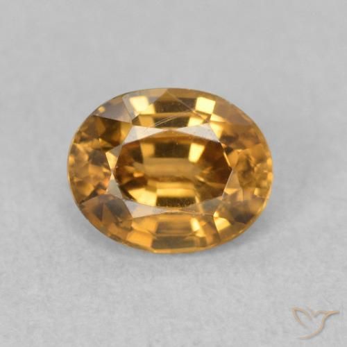 0.97ct طبيعي بني ذهبي زركون, بيضوي, قليلا جدا