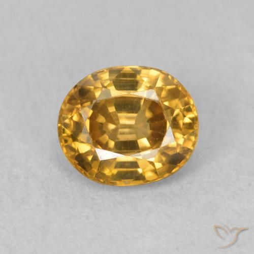 1.11ct طبيعي ذهبي زركون, بيضوي, VVS-VS