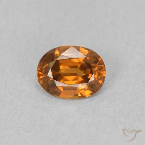 0.59ct طبيعي برتقالى نارى زركون, بيضوي, VVS-VS