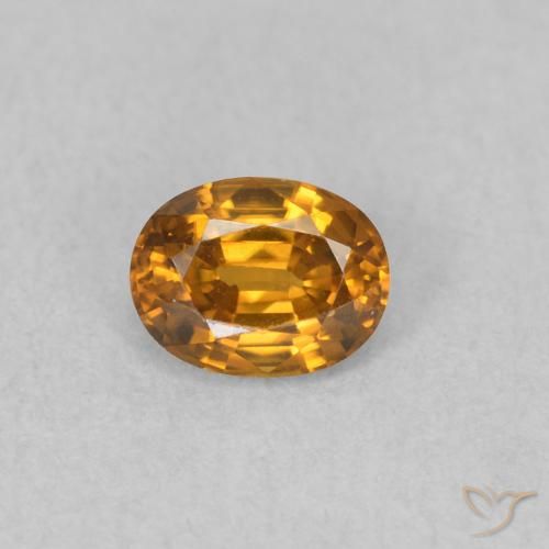 0.63ct طبيعي برتقالى بنى زركون, بيضوي, VVS-VS