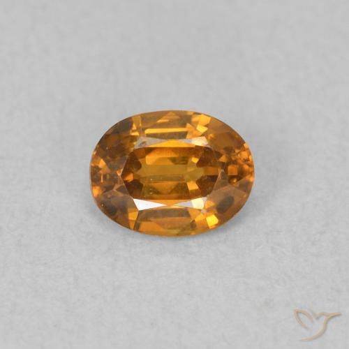 0.58ct طبيعي برتقالى بنى زركون, بيضوي, VVS-VS