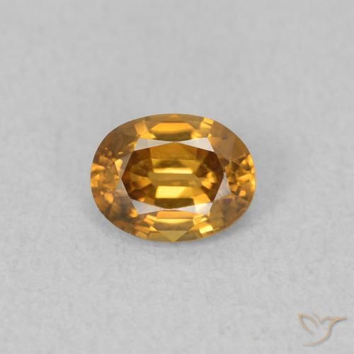 0.58ct طبيعي برتقالى متوسط زركون, بيضوي, VVS-VS