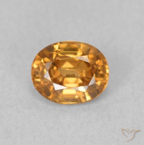 0.62ct طبيعي برتقالى غامق زركون, بيضوي, VVS