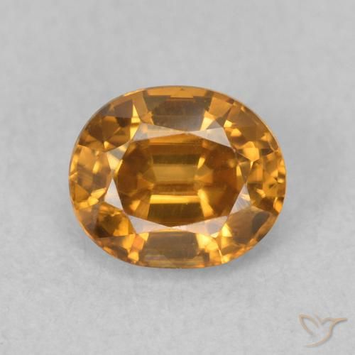0.96ct طبيعي بنى برتقالى زركون, بيضوي, VVS