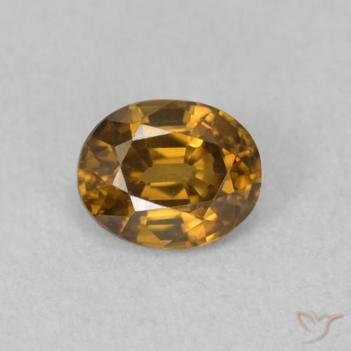 0.62ct طبيعي بني ذهبي زركون, بيضوي, VVS
