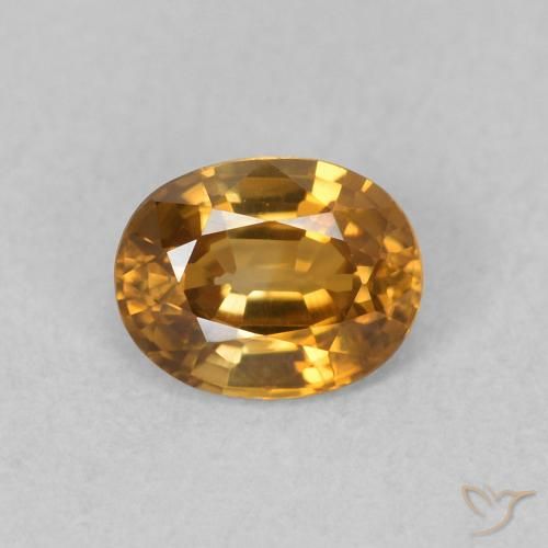 0.62ct طبيعي بني ذهبي زركون, بيضوي, VVS
