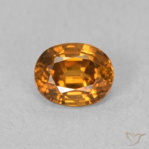 0.64ct طبيعي بنى برتقالى زركون, بيضوي, VVS