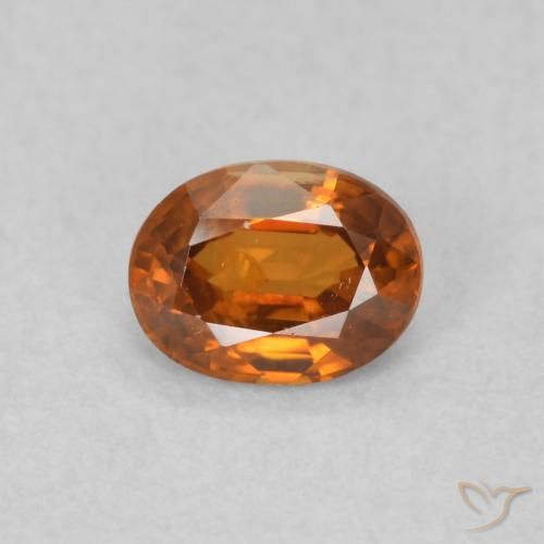 0.52ct طبيعي برتقالى متوسط زركون, بيضوي, قليلا جدا