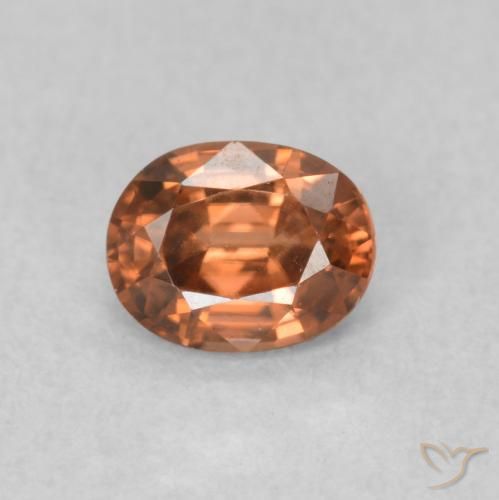 0.59ct طبيعي برتقالي فاتح زركون, بيضوي, VVS-VS