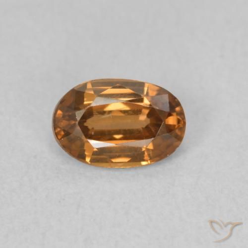 0.75ct طبيعي برتقالى متوسط زركون, بيضوي, VVS-VS