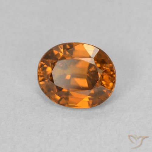 زركون Medium Dark-Orange طبيعي، بيضوي، 1.07 قيراط، VVS